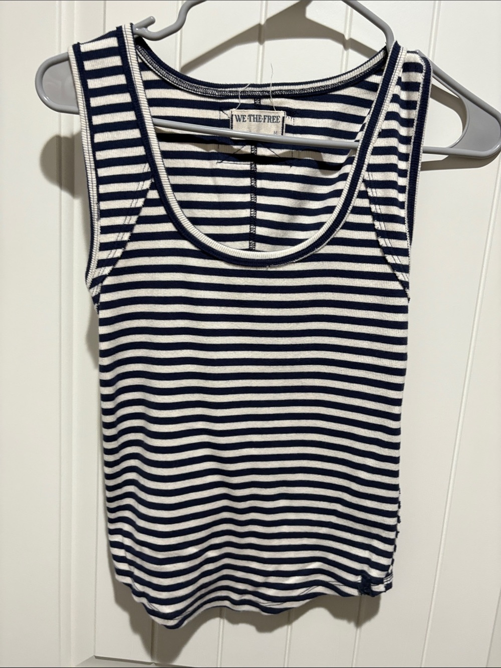 We The Free Navy & White Striped Scoop Tank